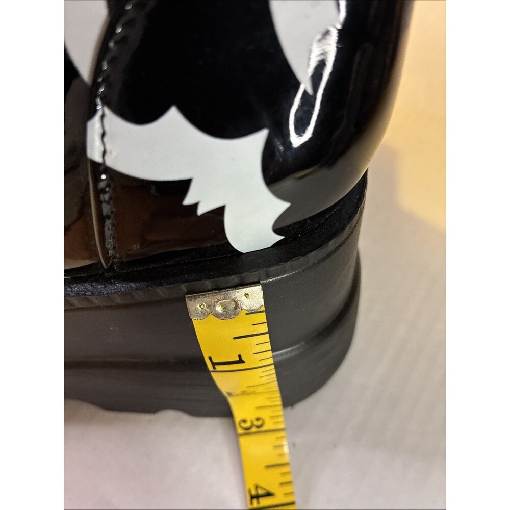 New Women's 7-7.5 Black & White Gothic Punk Platform Boots “Bat Cave Booties" - Picture 3 of 7